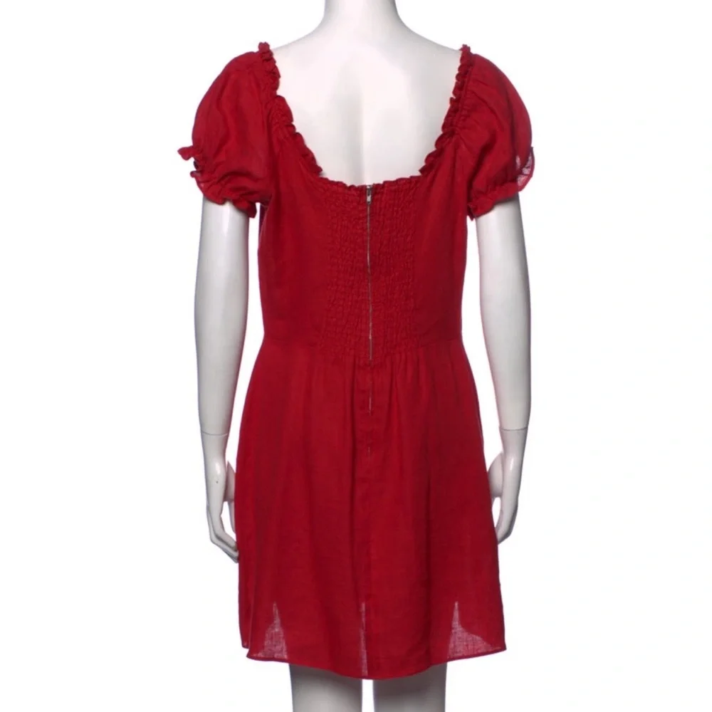 Reformation Red Linen Mini Dress - Picture 5 of 9